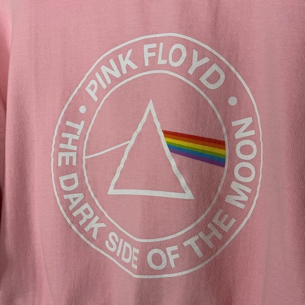 Pink Floyd Crew Neck Crop Sweatshirt Pink Sz L